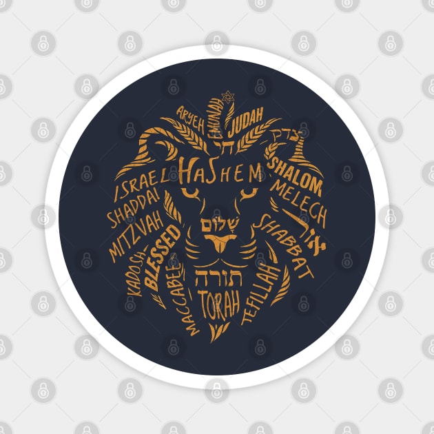 Lion of Judah Wordart Magnet by Thank HaShem